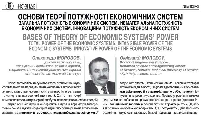 Основи теорії потужності економічних систем